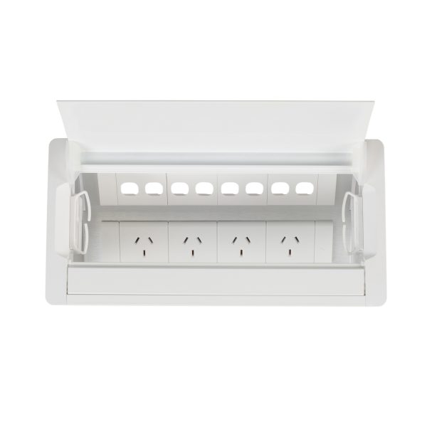 ACCEDE SINGLE LID 4 x GPO + 4 50mm Data with tiles