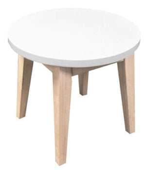 ROUND TIMBER LEG COFFEE TABLE