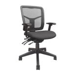 Medium Back Chair, With Arms, Black Base and Black Fabric SKU: TR2MSHA +$60.00