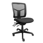 Medium Back Chair, No Arms, Black Base and Black Fabric SKU: TR2MSH