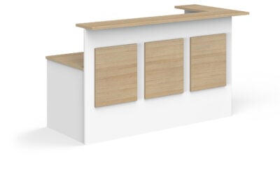 ACADEMY RECEPTION COUNTER WITH FEATURE PANELS
