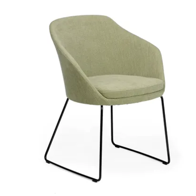 Annette Sled Black Visitor Chair